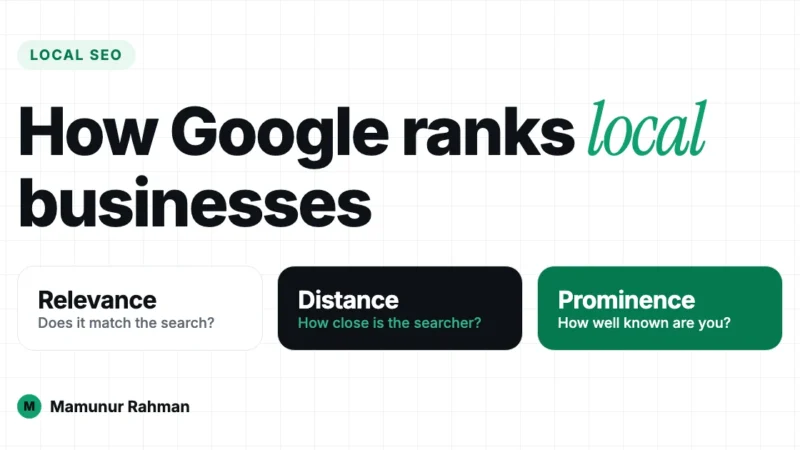 How Google ranks local businesses — relevance, distance and prominence