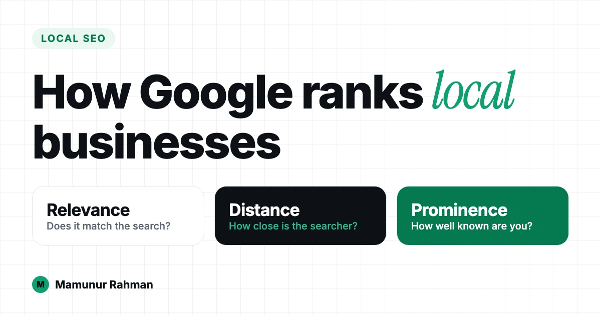 How Google ranks local businesses — relevance, distance and prominence